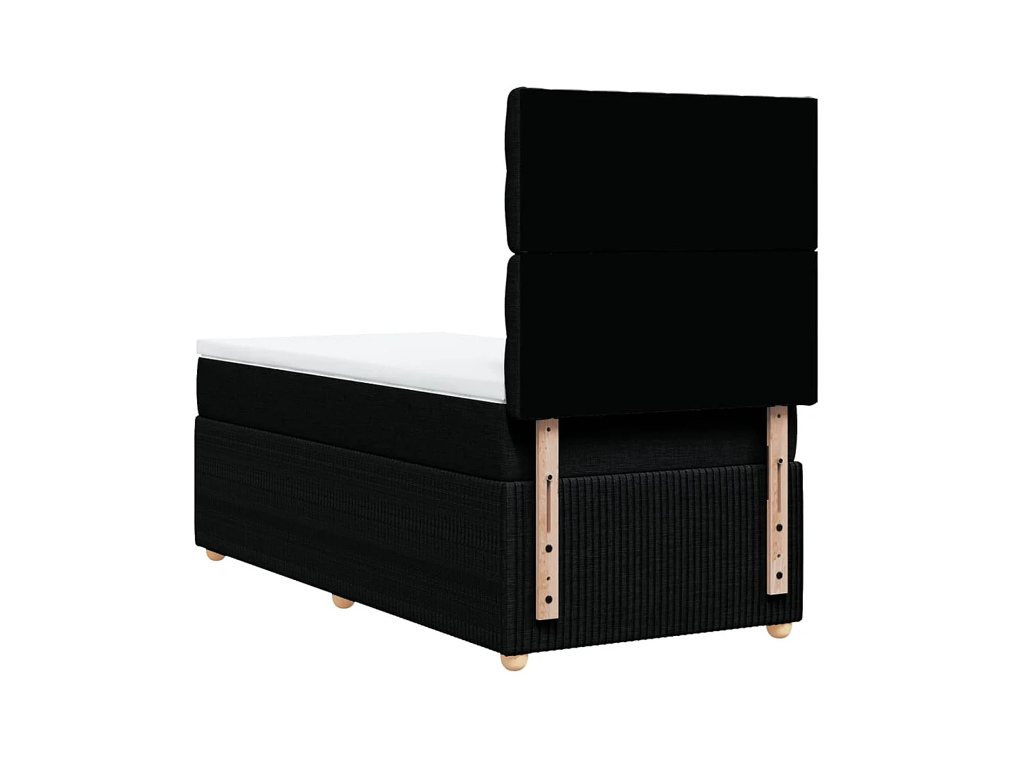 Sommier à lattes de lit et matelas Noir 80x200 cm Tissu