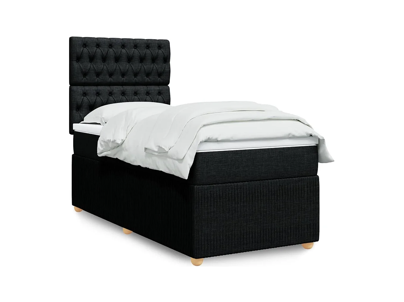 Sommier à lattes de lit et matelas Noir 80x200 cm Tissu