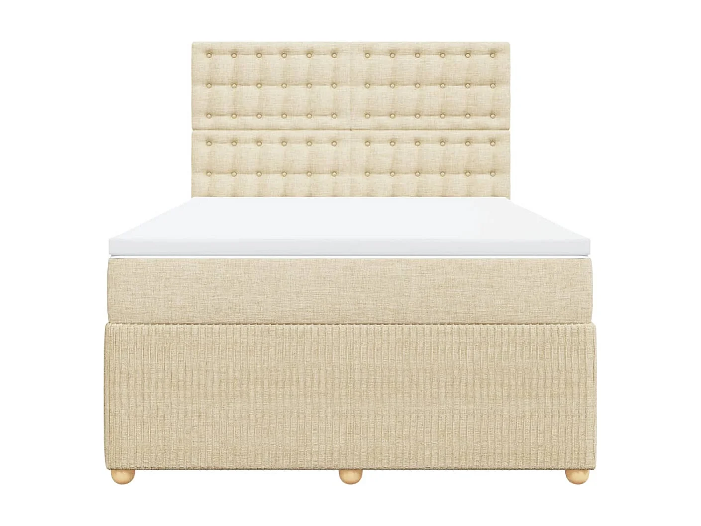 Sommier à lattes de lit avec matelas Crème 140x190 cm Tissu