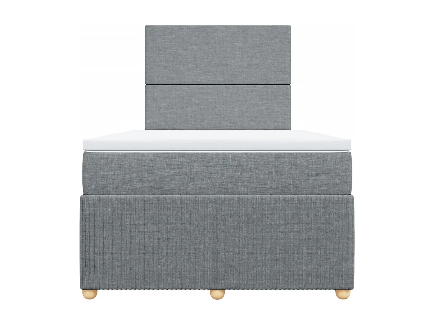 Cama com molas/colchão 120x200 cm tecido cinza-claro