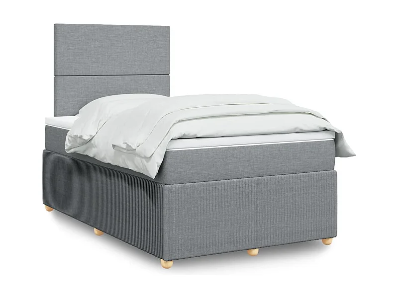 Cama com molas/colchão 120x200 cm tecido cinza-claro