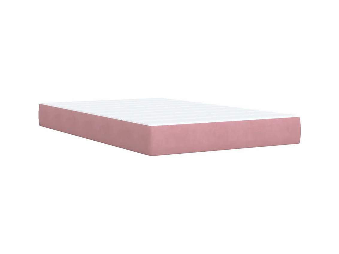 Sommier à lattes de lit avec matelas rose 120x190 cm velours