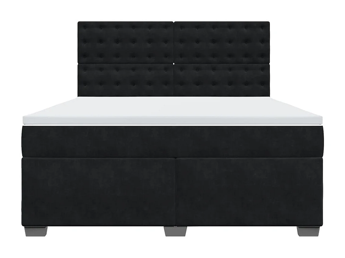 Cama com molas/colchão 180x200 cm veludo preto