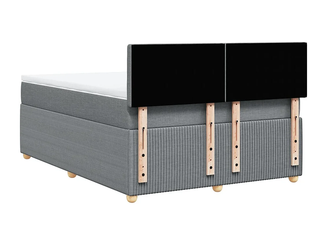 Boxspring met matras stof lichtgrijs 140x200 cm