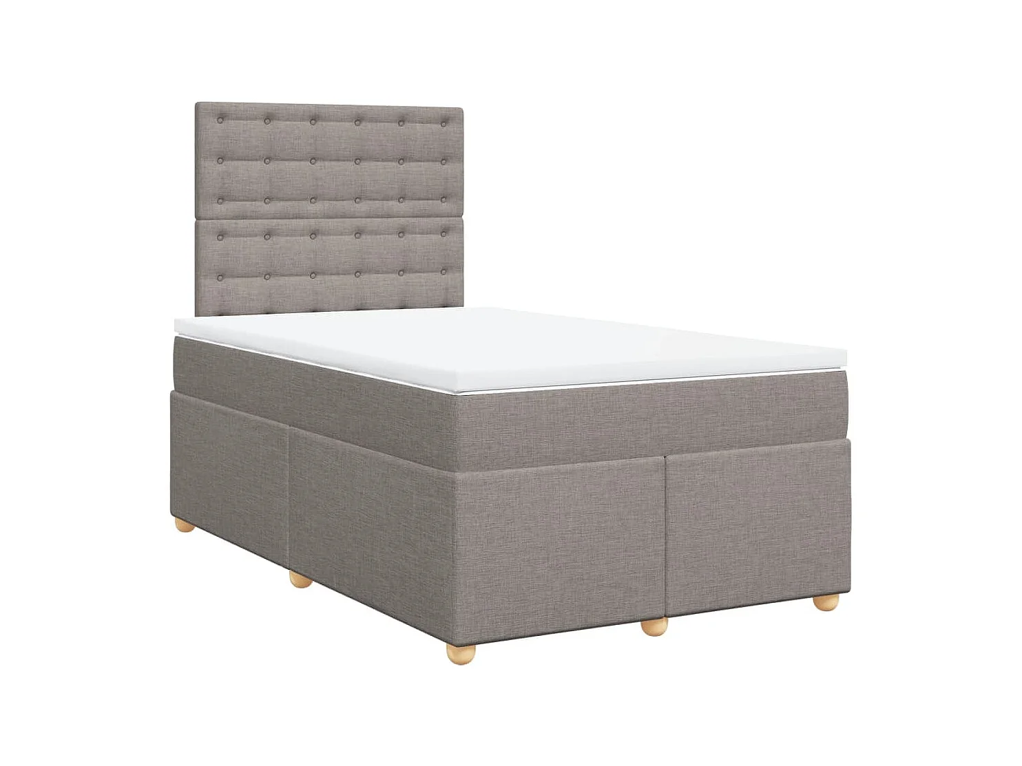 Sommier à lattes de lit avec matelas Taupe 120x200 cm Tissu