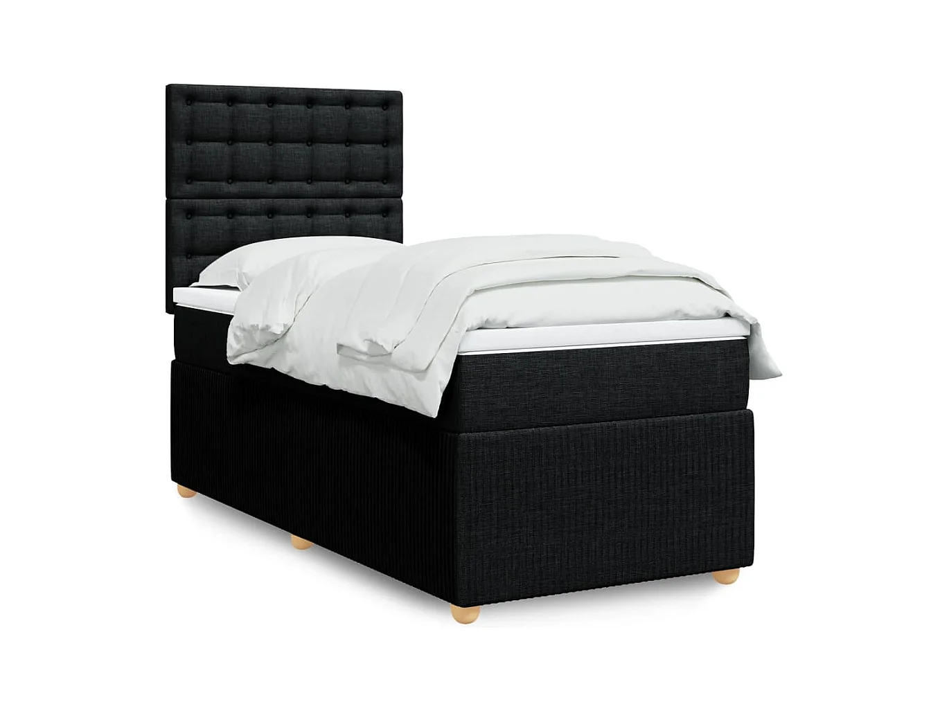 Sommier à lattes de lit et matelas Noir 80x200 cm Tissu