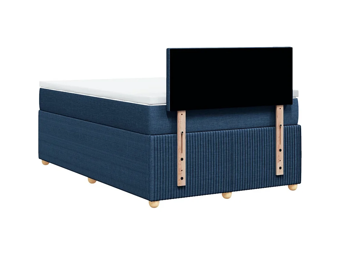 Cama com molas/colchão 120x200 cm tecido azul