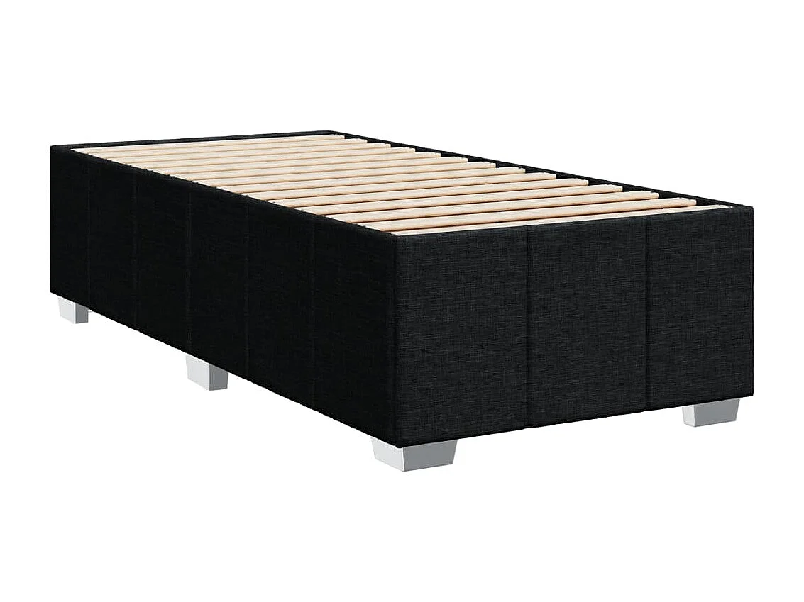 Sommier à lattes de lit avec matelas Noir 90x200 cm Tissu
