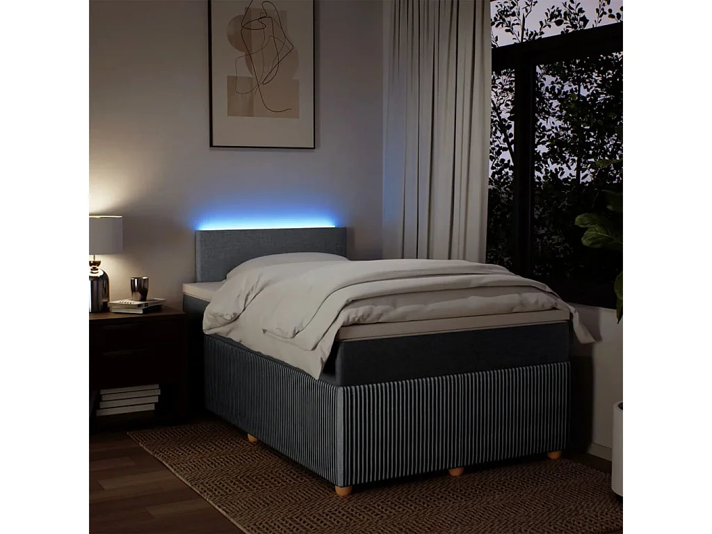 Sommier à lattes de lit avec matelas Gris clair 120x200cm Tissu