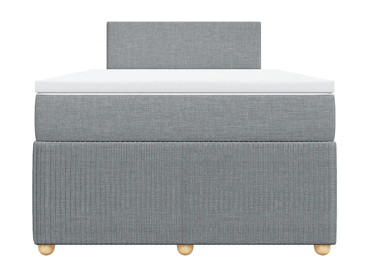 Sommier à lattes de lit avec matelas Gris clair 120x200cm Tissu