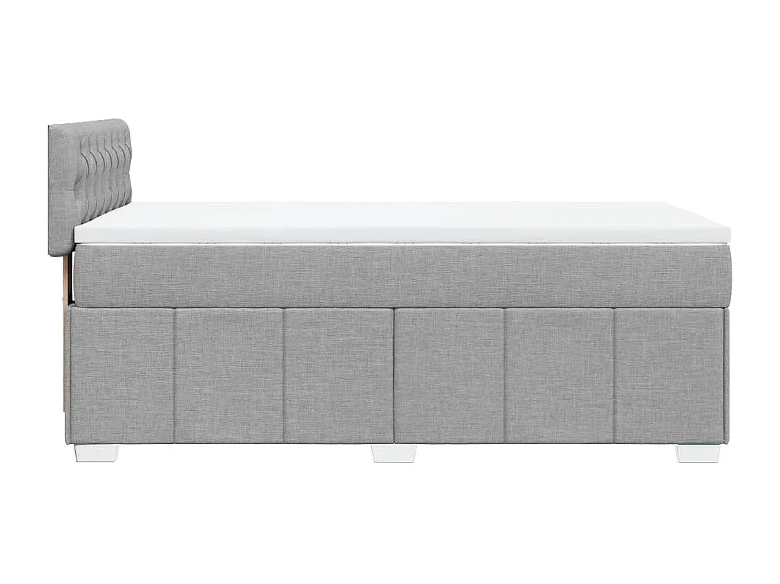 Cama box spring con colchón tela gris claro 90x190 cm