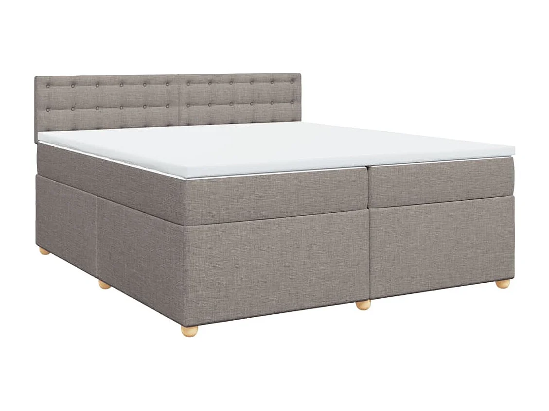 Sommier à lattes de lit avec matelas Taupe 200x200 cm Tissu