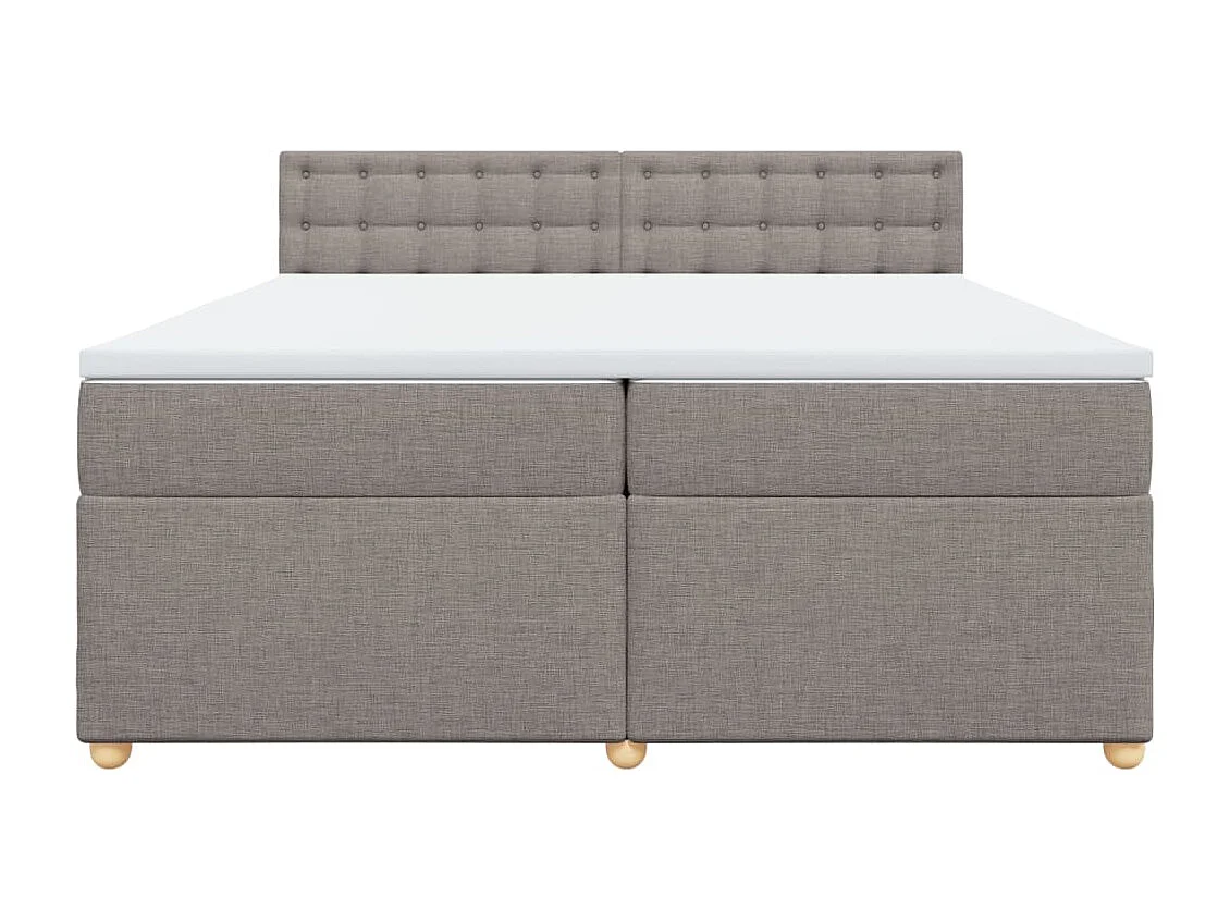 Sommier à lattes de lit avec matelas Taupe 200x200 cm Tissu