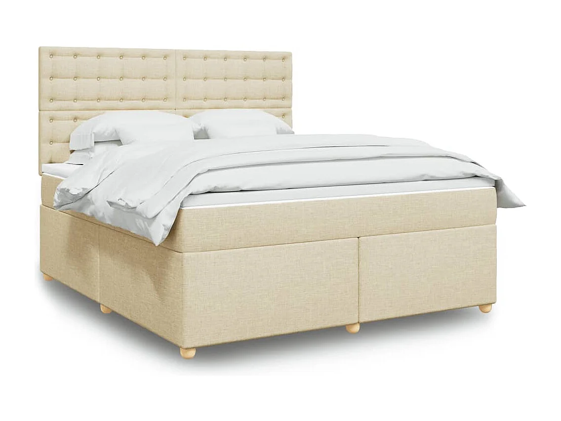 Cama com molas/colchão 180x200 cm tecido cor creme
