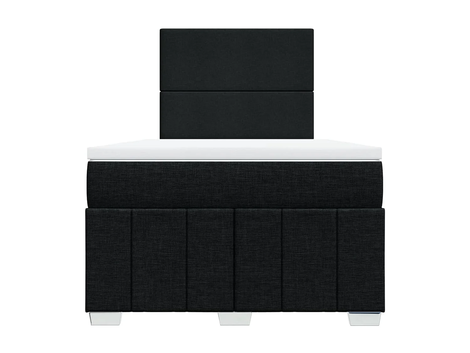 Sommier à lattes de lit avec matelas noir 120x190 cm tissu