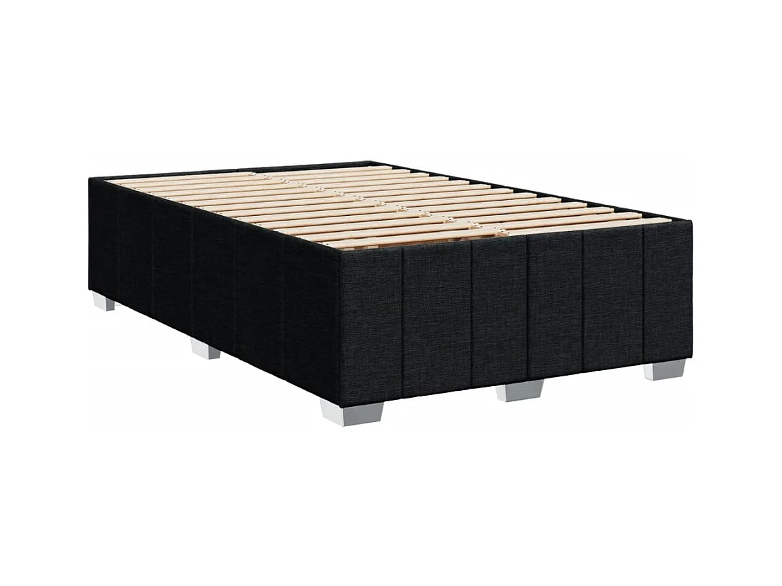 Sommier à lattes de lit avec matelas noir 120x190 cm tissu