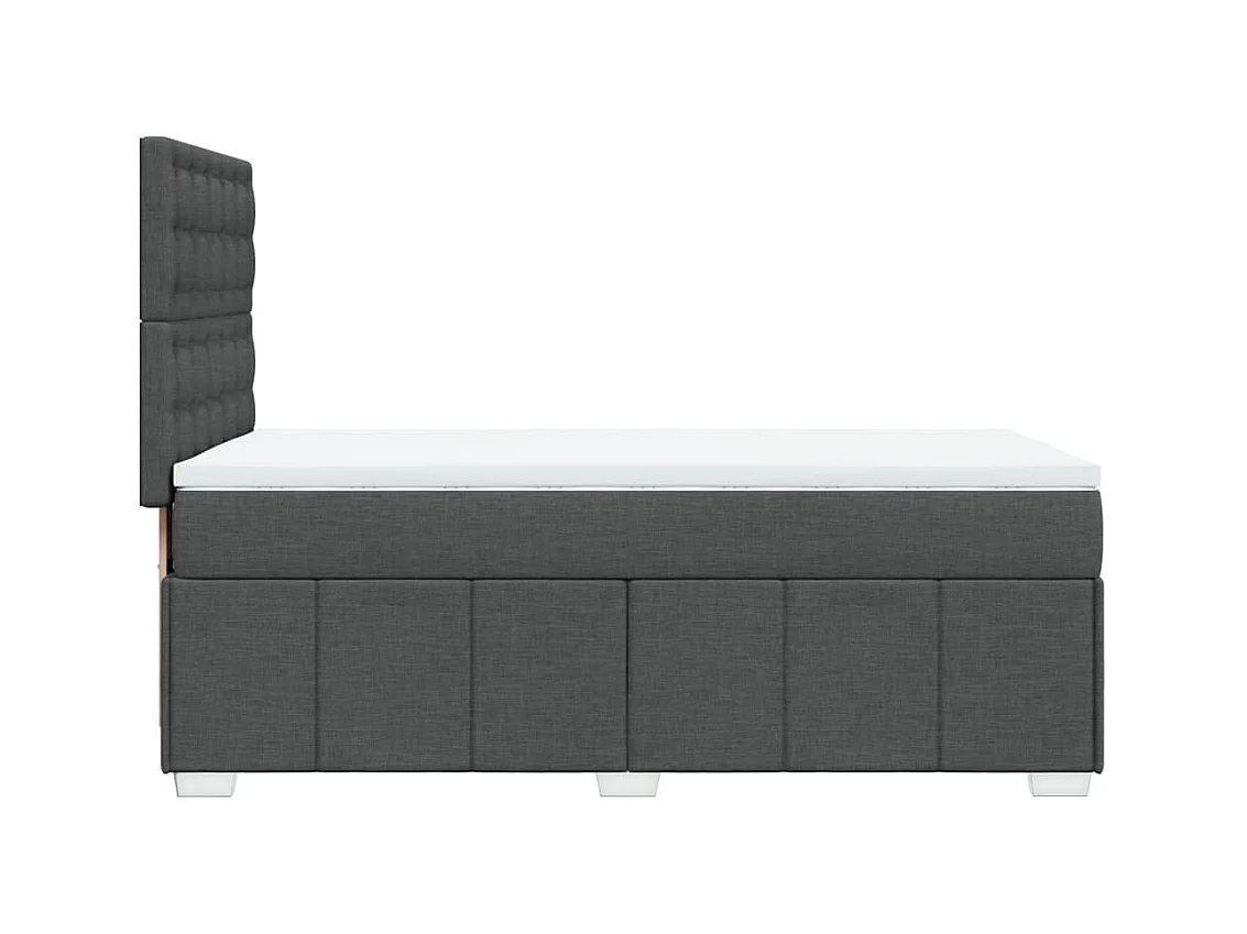 Sommier à lattes de lit avec matelas Gris foncé 90x200 cm Tissu
