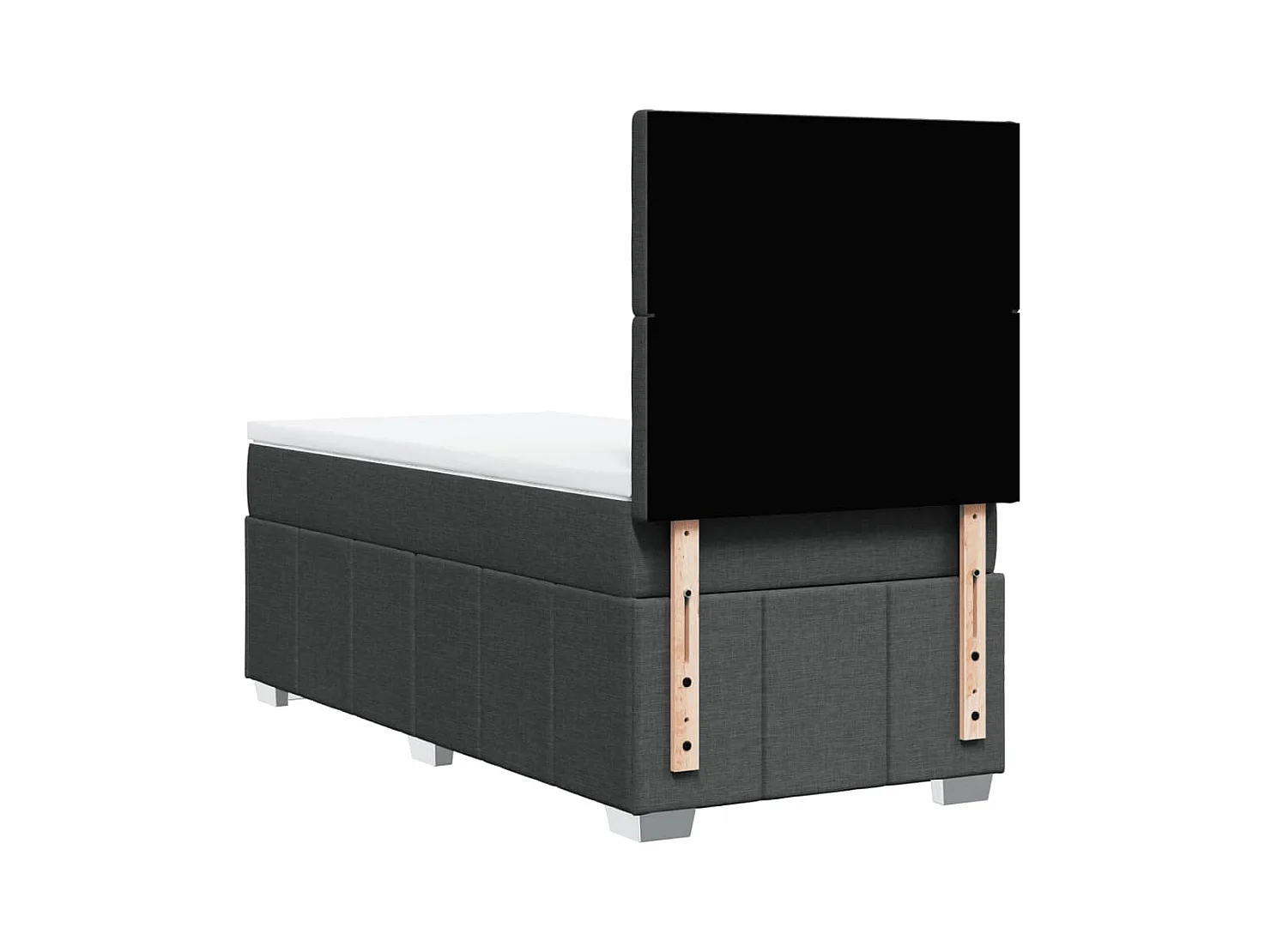 Sommier à lattes de lit avec matelas Gris foncé 90x200 cm Tissu
