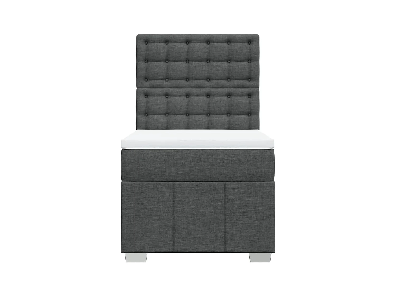 Sommier à lattes de lit avec matelas Gris foncé 90x200 cm Tissu