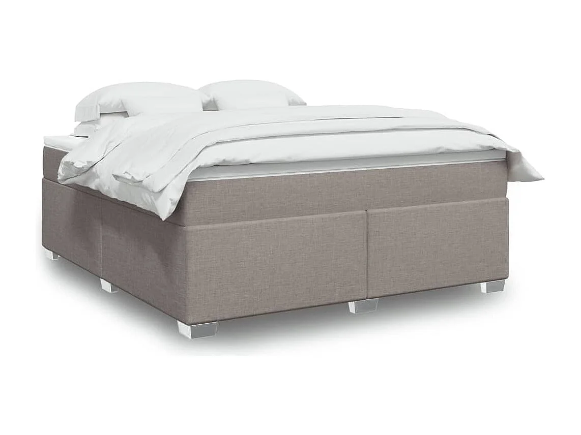 Sommier à lattes de lit avec matelas Taupe 180x200 cm Tissu
