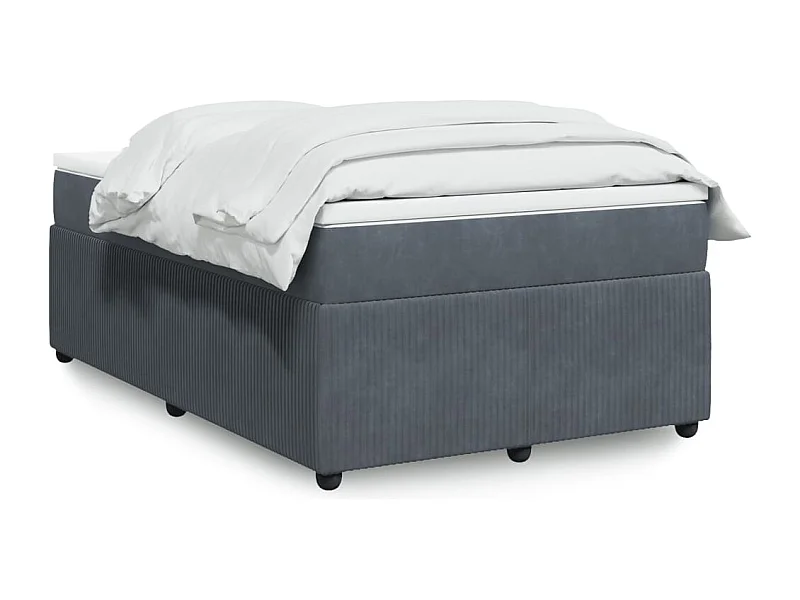 Cama boxspring com colchão 120x190 cm veludo cinzento-escuro