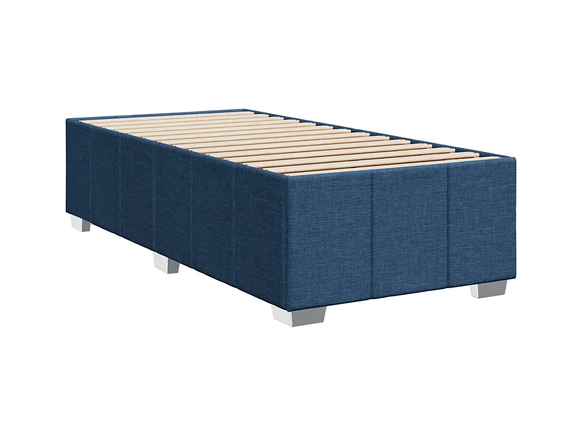 Sommier à lattes de lit avec matelas Bleu 90x200 cm Tissu