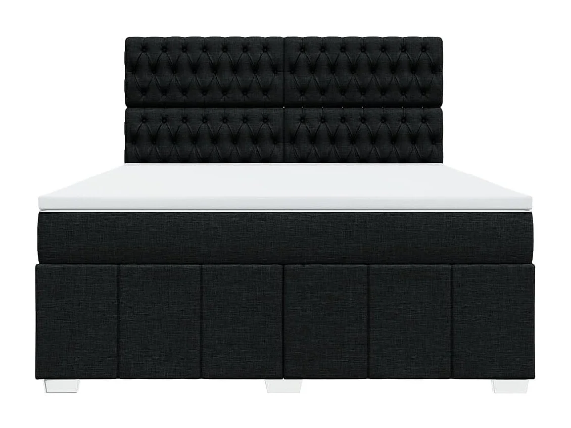 Cama com molas/colchão 180x200 cm tecido preto