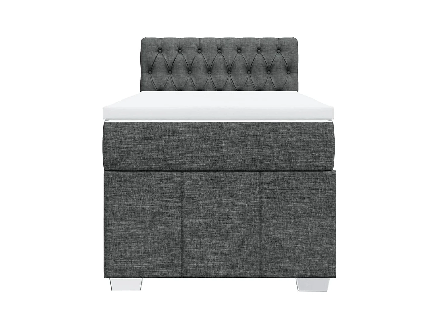 Cama com molas/colchão 90x190 cm tecido cinza-escuro
