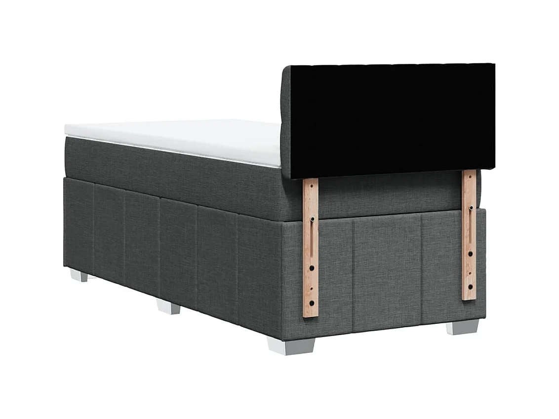 Cama com molas/colchão 90x190 cm tecido cinza-escuro