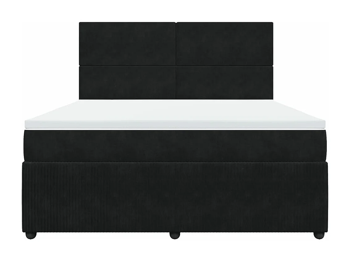 Cama com molas/colchão 180x200 cm veludo preto