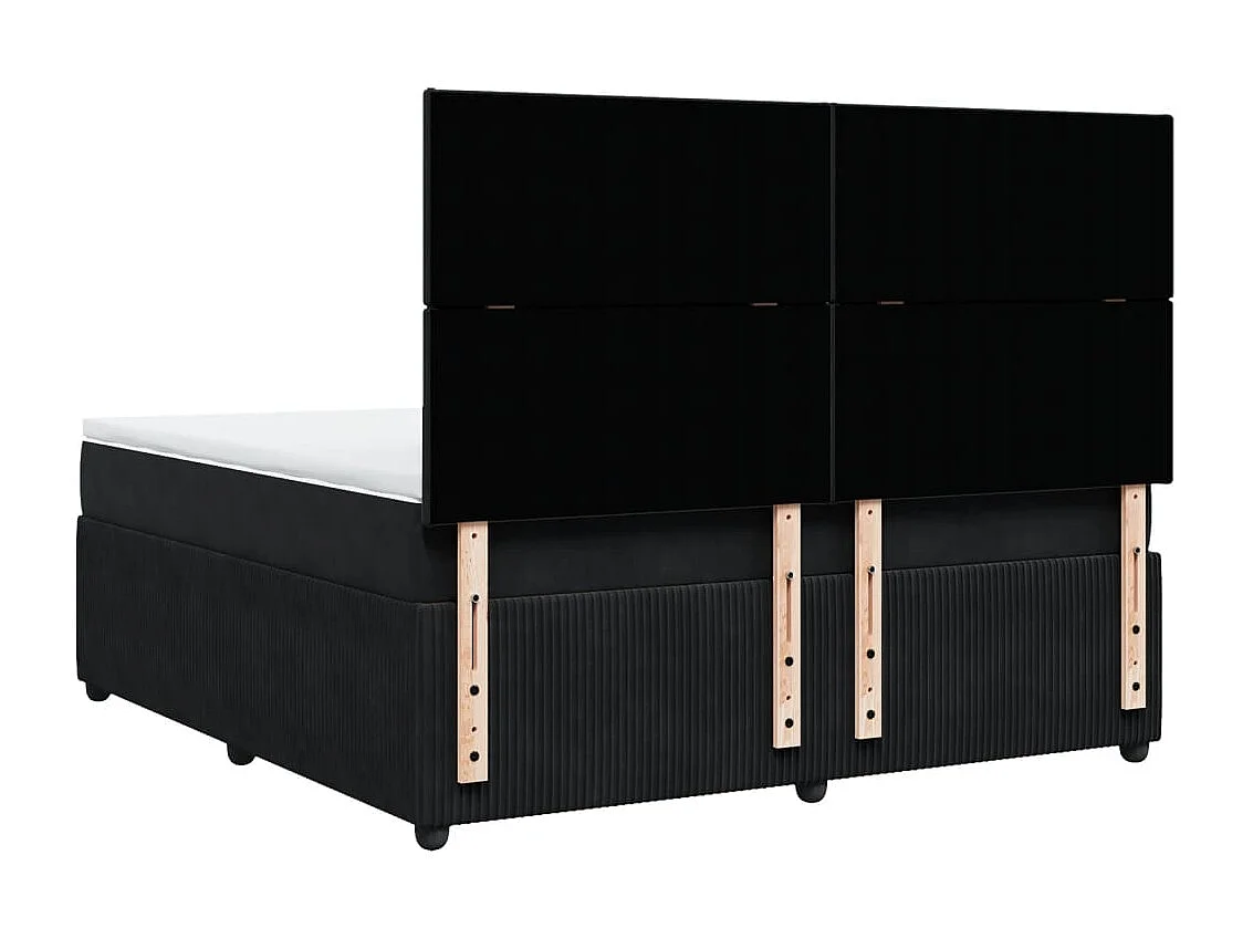 Cama com molas/colchão 180x200 cm veludo preto