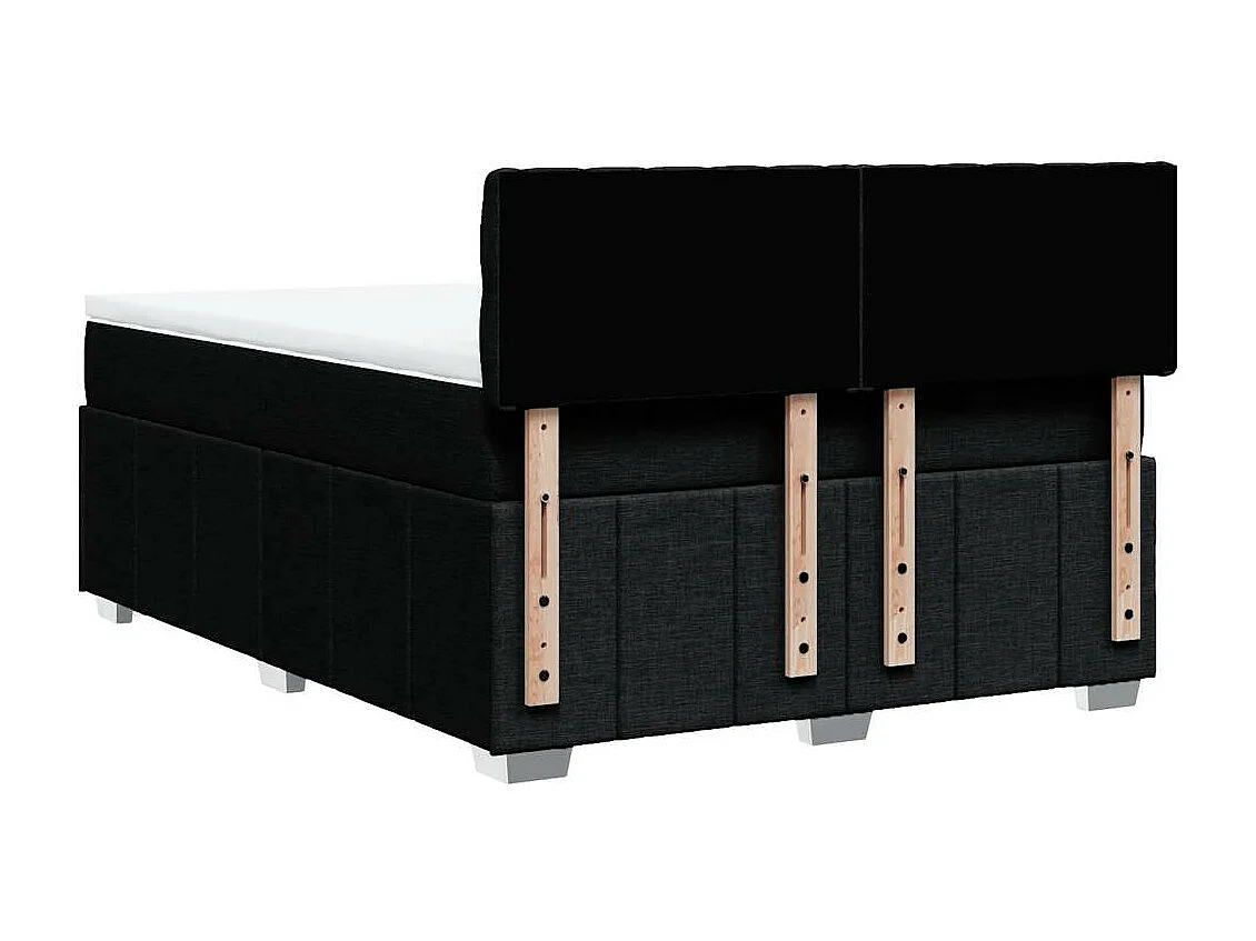 Sommier à lattes de lit avec matelas Noir 140x190 cm Tissu