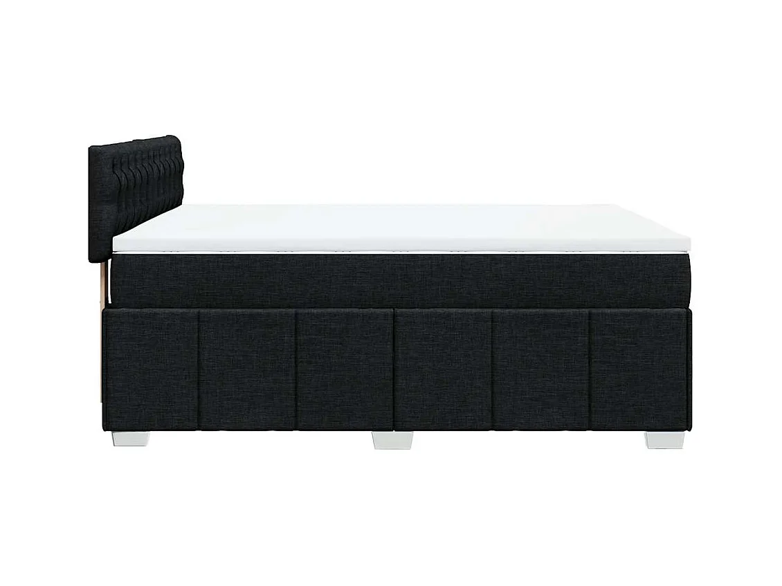 Cama com molas/colchão 140x190 cm tecido preto