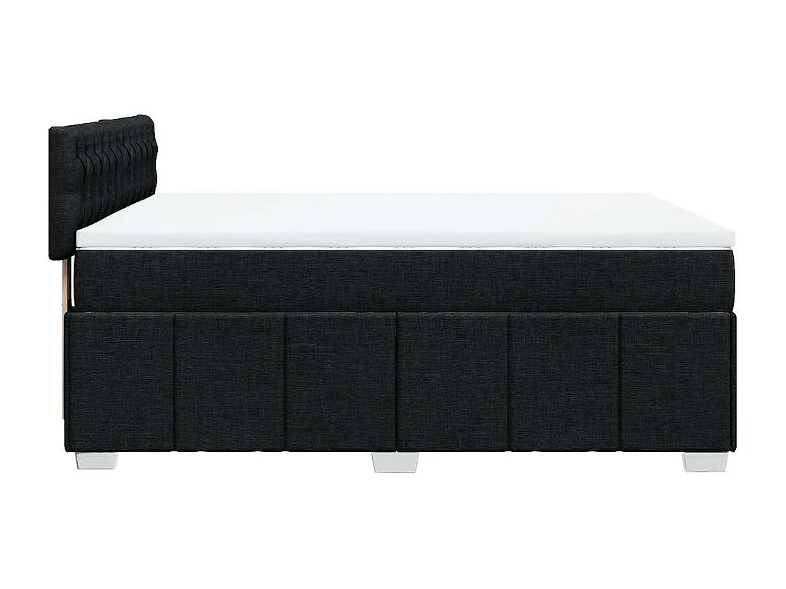 Sommier à lattes de lit avec matelas Noir 140x190 cm Tissu