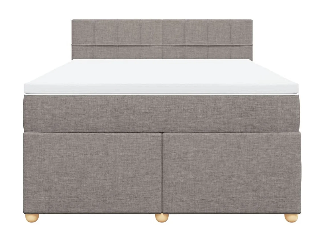 Sommier à lattes de lit avec matelas Taupe 140x190 cm Tissu