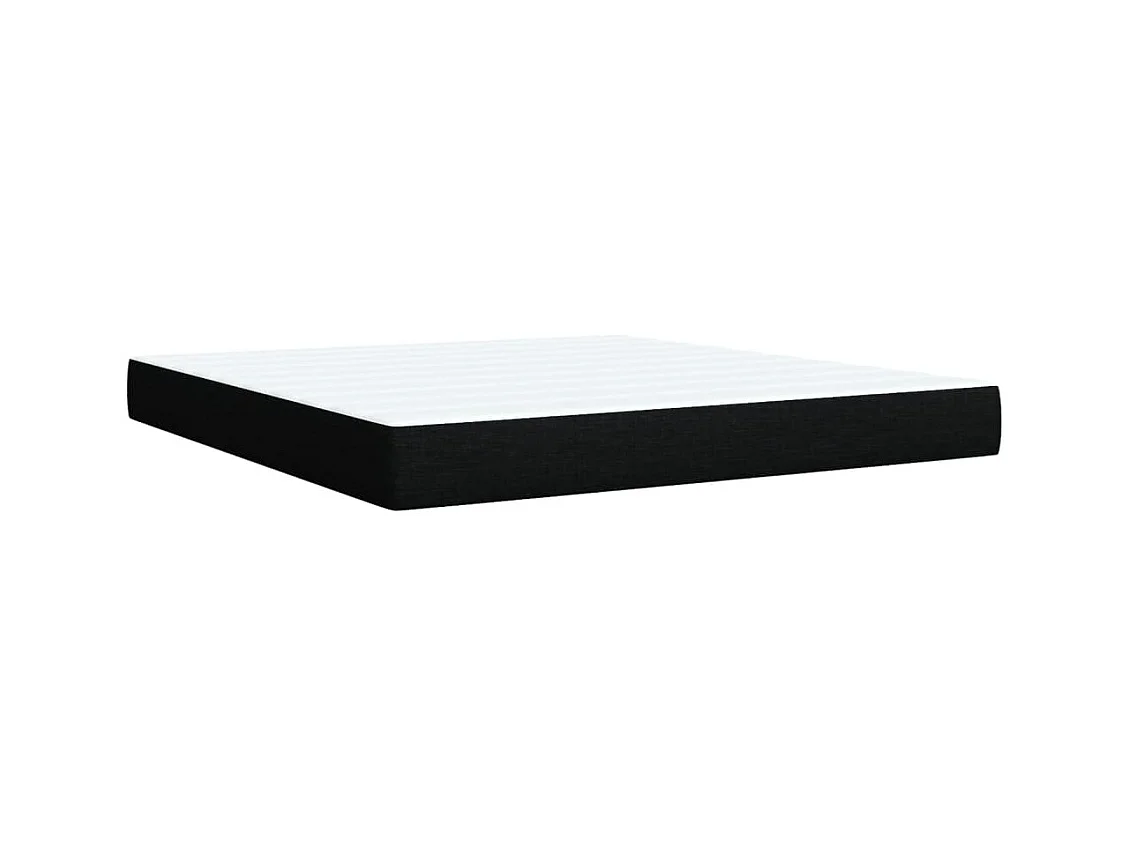 Sommier à lattes de lit avec matelas Noir 180x200 cm Tissu