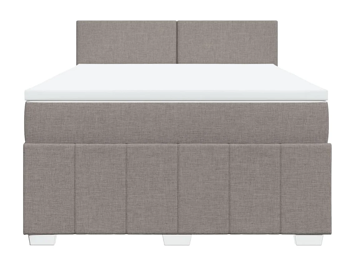 Boxspring met matras stof taupe 140x200 cm