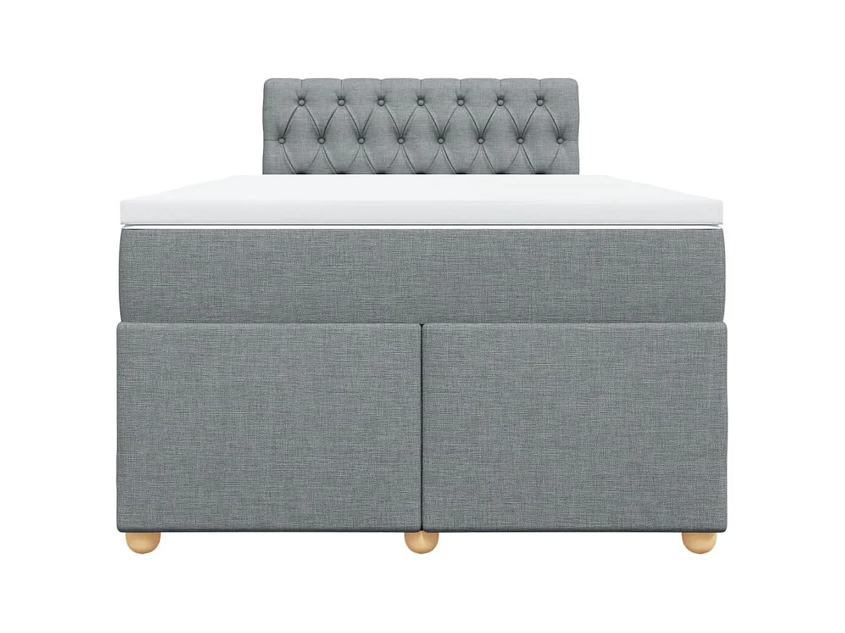 Cama boxspring com colchão 120x190 cm tecido cinzento-claro