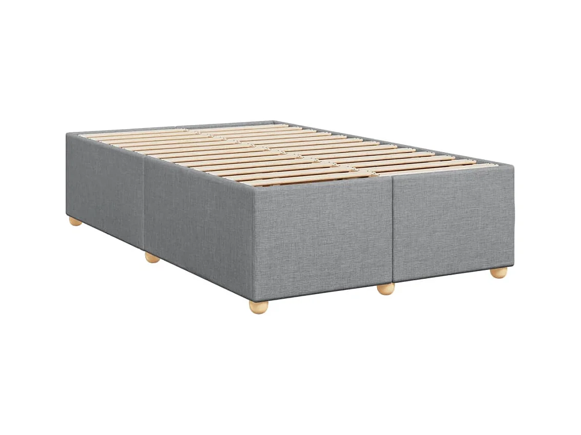 Cama boxspring com colchão 120x190 cm tecido cinzento-claro