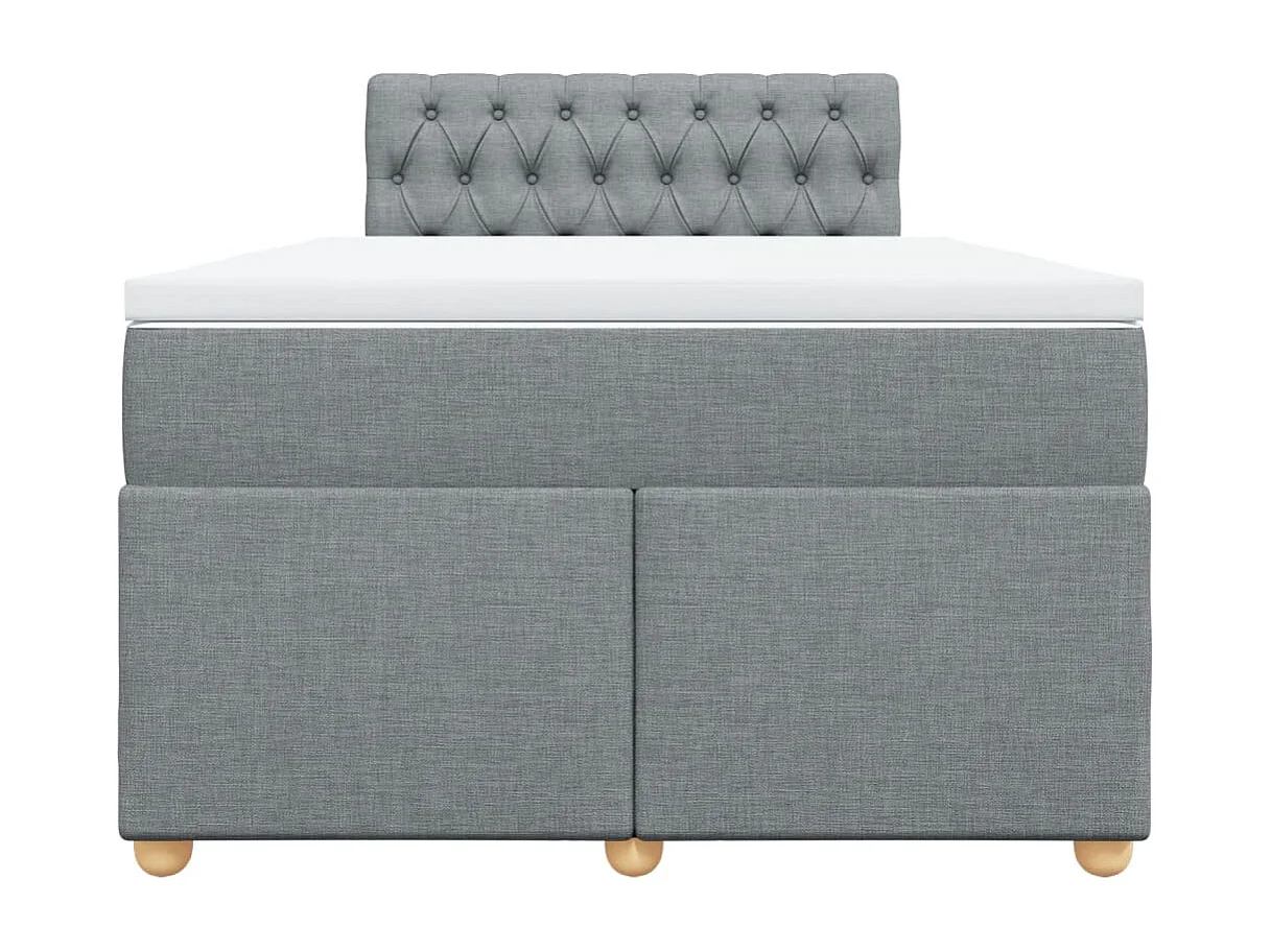 Cama boxspring com colchão 120x190 cm tecido cinzento-claro