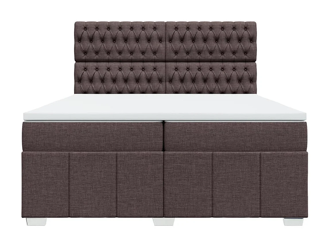 Boxspring met matras stof donkerbruin 200x200 cm