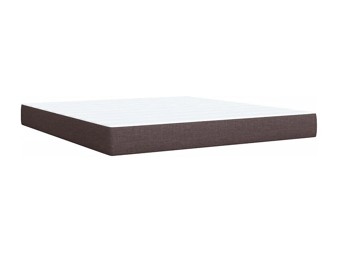 Cama box spring con colchón tela marrón oscuro 180x200 cm