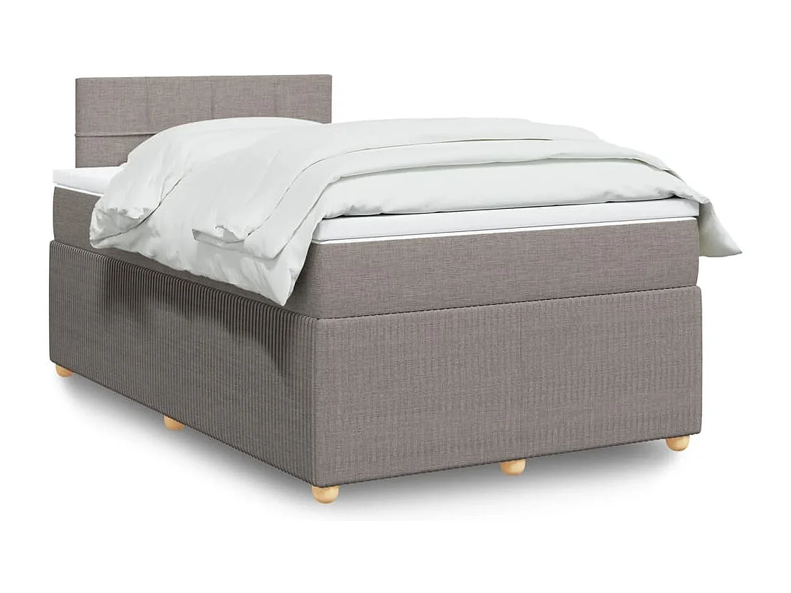 Sommier à lattes de lit avec matelas taupe 120x190 cm tissu