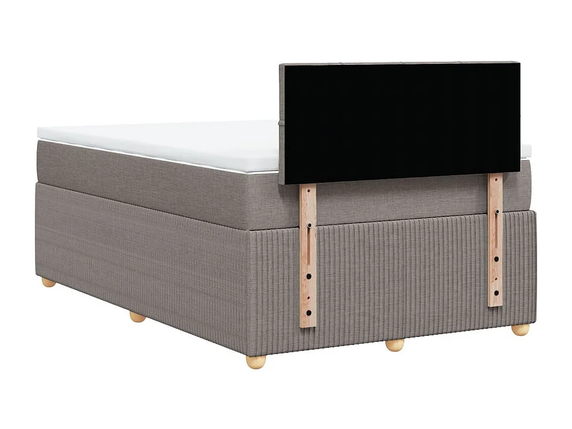 Sommier à lattes de lit avec matelas taupe 120x190 cm tissu