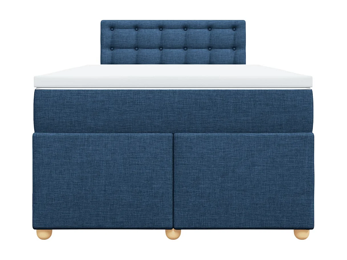 Cama com molas/colchão 120x200 cm tecido azul