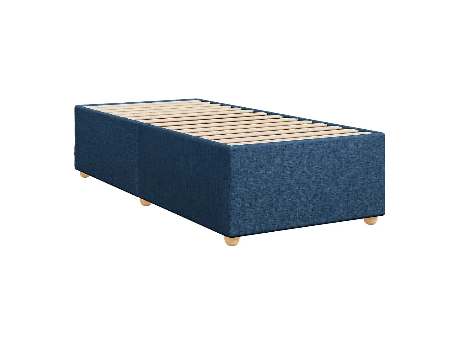 Boxspring met matras stof blauw 90x200 cm