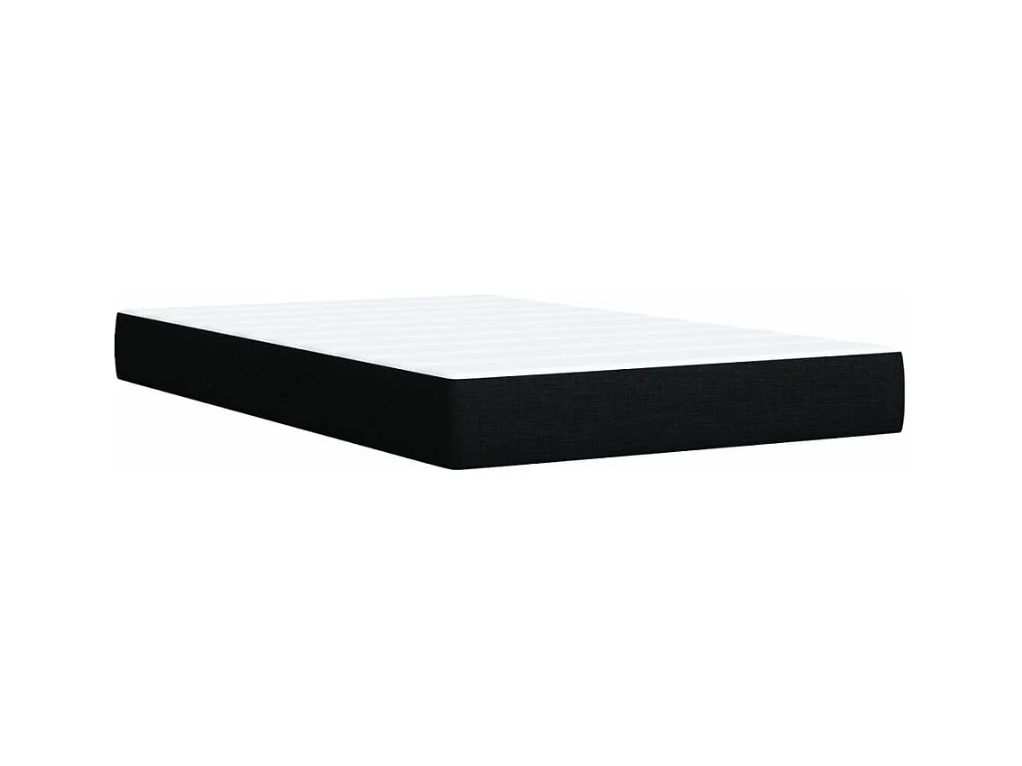 Sommier à lattes de lit avec matelas noir 120x190 cm tissu