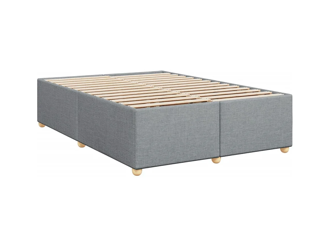 Sommier à lattes de lit avec matelas Gris clair 160x200cm Tissu