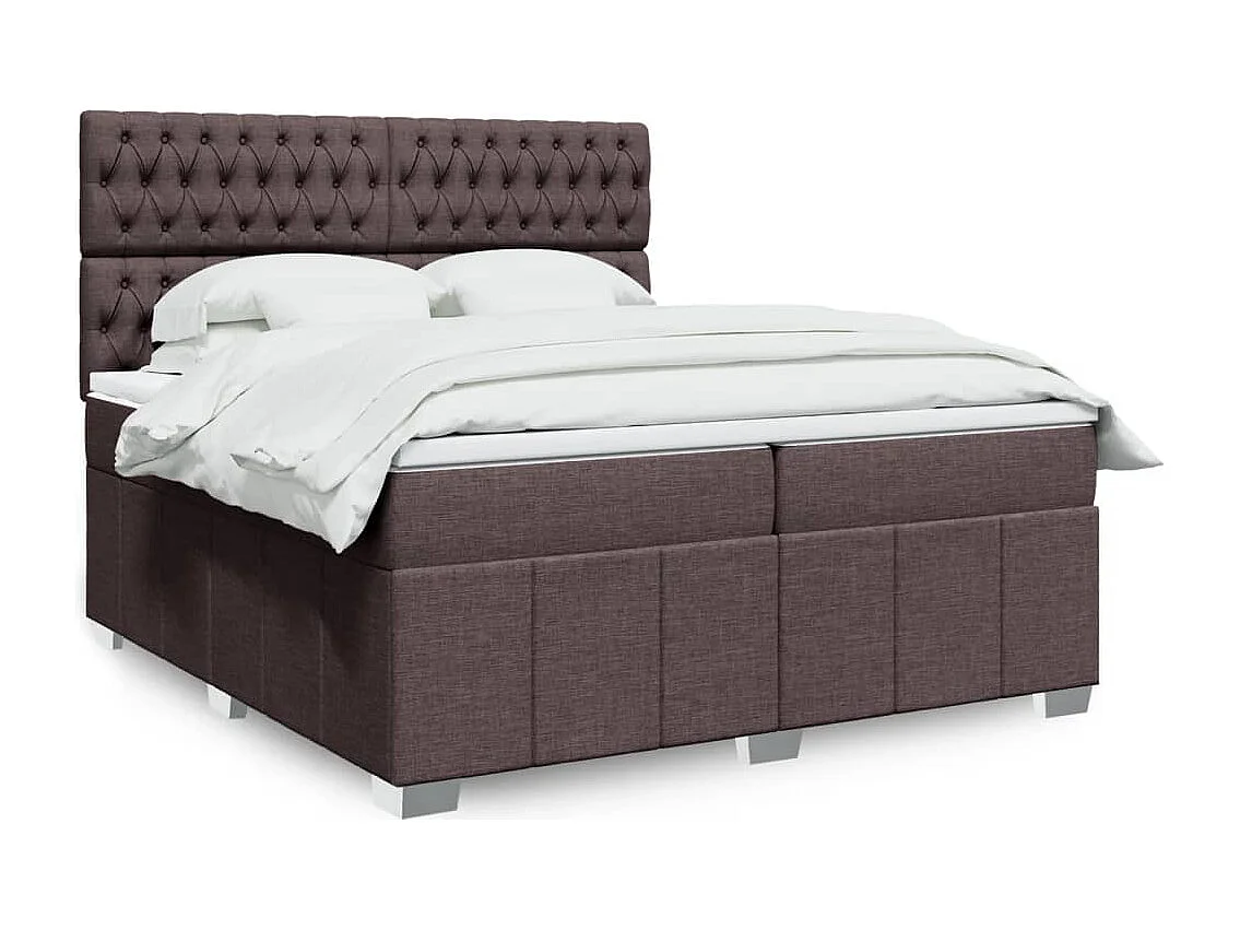 Sommier à lattes de lit avec matelas Marron foncé 200x200 cm