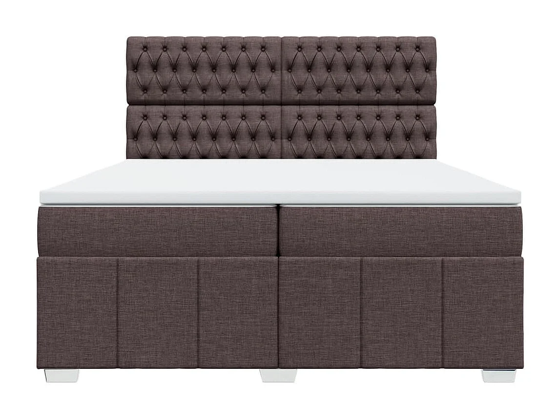 Sommier à lattes de lit avec matelas Marron foncé 200x200 cm